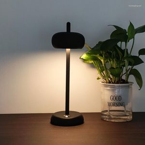 Bordslampor laddningsbar konstdesign Cirkulär lampa Led Cordless Bedside Bedroom Portable Desk Home Decoration