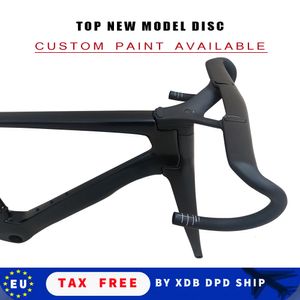 Bilbilsställen Full Carbon Road Bike Frame T1000 UD Disk Bicycle Racing Disc Brake Frames Ret med styret Taiwan Made XDB DPD Ship 230617