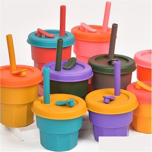 Tumblers 300ml Sile St Cups for Kids Antifall High high stostant Children with STS Drop Delivery Home Garden Kitchen DisingDhiem