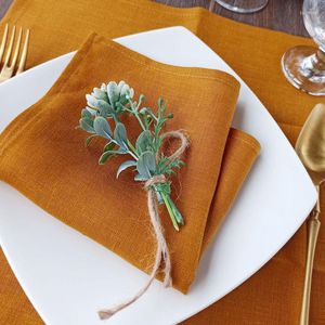 Table Napkin Pure Linen Heat Insulation Dinner Mat European Ins Simple Western Restaurant Square Cup Wiping Cloth Solid Color