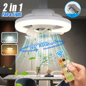 30W 48W 60W LED Ceiling Fan Light with Remote Control, E27 Ceiling Lighting Fan Light for Bedroom Living Room Decorative Light Fan