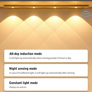 Table Lamps USB 5V Smart Wardrobe Light Human Motion Sensor 500/700mAh Under Cabinet Induction Lamp Dimmable Wiring Free For Home Bookstores