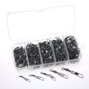 Fishing Accessories 220pcsbox fishing barrel swivel safety A snap kit size 4 6 8 10 12 set terminal tackle for carp fishing accessories 230619