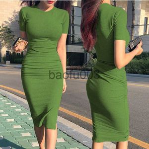 Casual Dresses Basic Casual Party T-Shirt Kleid Frauen Sommer Baumwolle Stretch Bodycon Sexy Split Vestidos Weibliche Frühling Herbst Midi Lange Kleider J230619