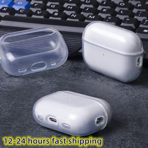 För AirPods Pro 2nd Generation Wireless Earphones hörlurar Tillbehör Air Pod Pro Earbud Case TPU Solid Silicone Cases Airpod 2 Max hörlurar Skyddsskydd