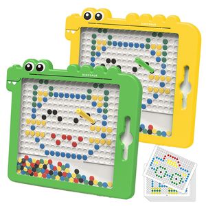 Giocattoli di intelligenza Dinosauro Tavolo da disegno magnetico Giocattoli Set di perline colorate per bambini Giochi di pittura di graffiti per bambini Giocattoli di puzzle per l'apprendimento precoce 230619