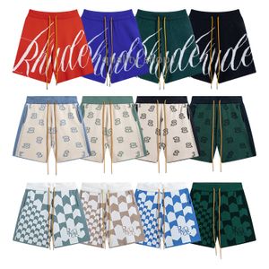 23SS Designer Rhude Brand Men's Shorts Fashion Sports Shorts Luxury High Street Women Men's Shorts Summer Jacquard Sticked Wool Casual Shorts Size S-XL