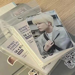 New 50pcs Korea Card Sleeves Clear Acid Free CPP HARD 3 Inch Photocard Holographic Protector Film Album Binder wholesale