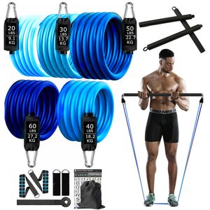 Resistance Bands Workout Bar Set Expander Yoga Pilates Exercise Fitness Equipment for Home Latex Elastic Booty Gym Machine 230617