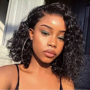 Side Part Lace Curly Wigs for Women Human Hair Wigs Water Wave Curl Brazilian Bob Wavy Wig Deep Wave Humain Hair