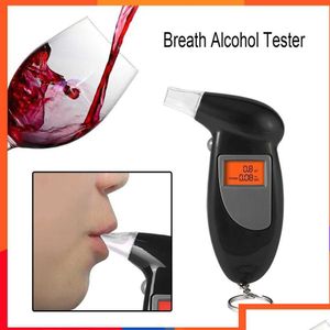 Alkoholismtest LCD Display Digital Alcohol Tester Professional Police Alert Breath Device Breathalyzer Analyser Detektor DF Drop de DHQ1D