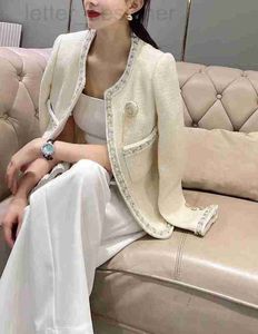 Women's Jackets designer 2023 women's wool coat tweed suit Milan fashion show dress causal long sleeve jacket set C10 0WVC
