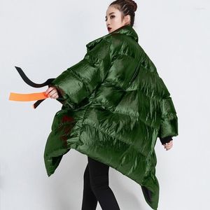 Płaszcze damskie 2023 Zimowe damskie gęste ciepły płaszcz moda koreańska solidna dół kurtki żeńskie odzież streetwearna luźna odzież wierzchnia hip -hopu