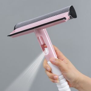 Window Cleaning Brush Double-sided Disassemble Rod Window Cleaner Mop Glass Squeegee Wiper With Water Spray Bottle Cleaning Tool