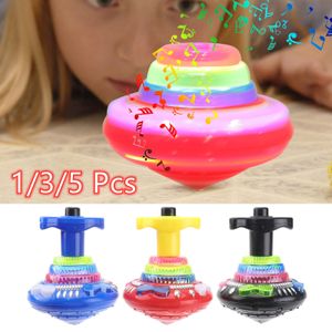 Novelty Games 1/3/5 PCS Light Up Blinking Music Spinning Topps Lysande roterande gyroskop Barngåvor Födelsedagsfest gynnar Goodie Bag Fillers 230617