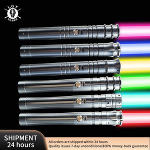 Novelty Games LGT Saber Nwe Lightsaber Grey Heavy Dueling 13 RGB Colors Change FOC Bladed Size 56 CM Cosplay Kids Toys Jedi Laser Sword Gifts 230619