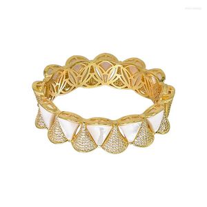 Bangle Natural Stone and Full Cuff Charm Bangles Smycken Crystal Luxury Fashion Punk Light Yellow Color Lover Armband