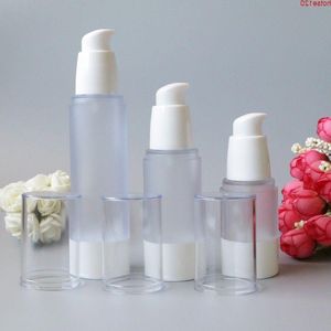 ホット15ml 30ml 50ml空の空気のないフロスティングボトル液体補充可能なパッケージメイクアップマキアゲムツールトラベルキットボトル100pcsgoods hpxpk