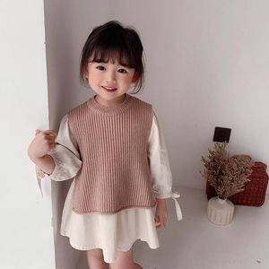 Pullover 2023 Spring Toddler Kids Baby Boys And Girls Solid Sleeveless Knit Vest Sweater Fashion Children Knitted Tops 230619