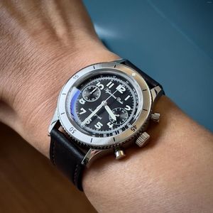 Zegarek na rękę Mysterwatches Chronograf 37,5 mm C3 Luminious Japan VK64 MOVT 316L SS Waterproof Top Brand 2023