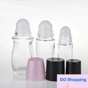 30 ml 50 ml Klarglas Roll-On Flasche Ätherisches Öl Parfüm Flasche Reise Spender Flasche Glas Roller Ball PP Kappe Einfach