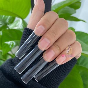 Unhas Postiças 500pcsbag XXL Sem Curva C Pontas de Unhas Retas Planas Quadradas Meia Cobertura Dedo Falso Caixão Ponta de Acrílico Cola de Unha Longa Ferramenta de Manicure 230619