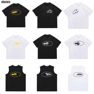 2023 Tasarımcı Corteizs T Shirt Amerikan Sokak Hip Hop Mektubu Baskı Kısa Kollu T-Shirt Erkek Moda Markası Yaz Gevşek Yuvarlak Boyun Yarım Kollu Alcatraz Yelek S8