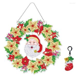 Decorative Flowers 5D Diamond-Painting Christmas Garland DIY Painting With LED Light Rhinestone Art Crafts Kit For Adults And Kids Home
