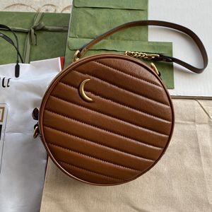 Designer Bag Womens Mini Leather Handbag Fashion Circular Chain Bag Vintage Style Axel Bag Classic Heart Mönster Crossbody Bag 550154