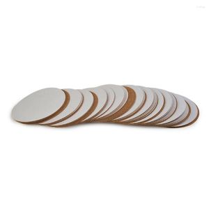 Esteiras de mesa 60 pçs porta-copos de cortiça autoadesivos redondos de madeira natural fatia tapete de copo folhas de apoio para decoração de talheres de bar em casa