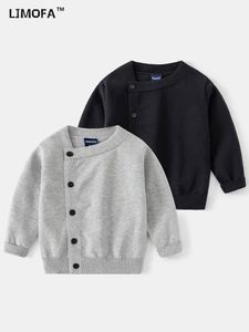 Pullover LJMOFA Autunno Marca Bambini Baby Maglieria Per Ragazzi Ragazze Bambini Tinta unita Maglioni lavorati a maglia Cardigan Capispalla Abbigliamento D174 230619