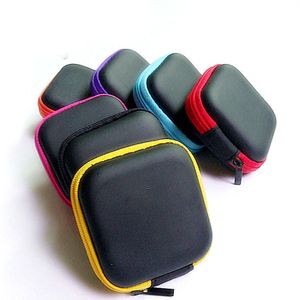 Portable Earphone Mini Zipper Square Boxes Storage Carrying Bags Earbud Case Cover For Key Coin Holder