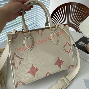 Tasche Damen Taschen Handtaschen Geprägte Blume Leder Damen Handtasche Handtasche Tote 25CM Kosmetiktasche