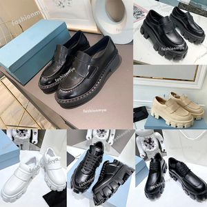 Desinger Scarpa da donna Mocassino Casual Monolith Logo Nero Scarpe in vera pelle Aumenta la piattaforma Sneakers Mocassini classici opachi con scatola