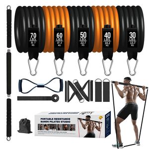 Widerstandsbänder Fitness Stick Elastisches Latex Zugseil Pilates Bar Set Bodybuilding Übung Muskeltraining Workout 230617