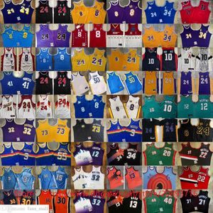 Mitchell and Ness West Basketball Los24Angeles Jerseys Authentic Stitched James 8 BlackMamba 12 Ja Morant Stephen Curry The 76 Dragon Tracy McGrady Allen Iverson