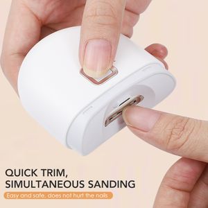 Ногтевые щипцы USB Electric Nail Clipper Cutter со светодиодным светодиодным 2-ступенчатым автоматическим триммером для ногтей для маникюрных инструментов для взрослого для взрослых 230619