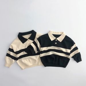 Pullover 2023 Autumn Children Long Sleeve Striped Sweater Cotton Boys Knitted Shirts Cute Baby Casual Knit Kids Clothes 230619