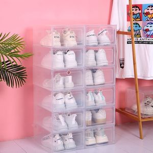 Other Home Storage Organization 6pcsSet Custodia pieghevole per scarpe in plastica Custodia per cassetti trasparente addensata Scatole per scarpe in plastica Scatola impilabile Organizer per scarpe Scatola per scarpe 230617