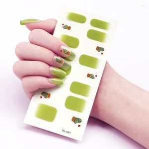 Наклейки на ногтевые наклейки милый зеленый нагрузка DIY Женские салоны ногти.