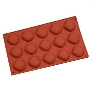 Bakningsformar 15 Madeleine Shell Silicone Cookie Biscuit Molds Chocolate Bakeware Fondant Cake Decorating Tools