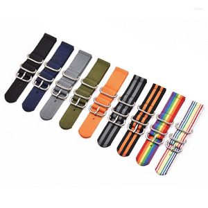 Watch Bands Two Piece Ballistic Nylon Band 18mm 20mm 22mm 24mm Width Wristwatch Replacement Strap With Stainless Steel Ring Buckle