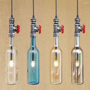 Anhänger Lampen Moderne Lichter Nordic Vintage Glas Lampe Russland Loft Küche Esszimmer Beleuchtung Retro G4 Wein Flasche Hängen