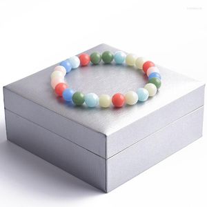 Link Bracelets Luminous Fluorescent Stone Beads Bracelet Man Glow In The Dark Jewelry For Women Energy Healing Bridesmaid Gift