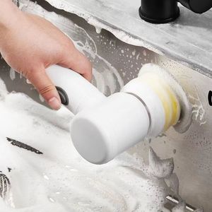 Rengöringsborstar Electric Rotary Cleaning Brush Wireless Kitchen Badrum Hushåll Rengöringborste laddningsbar spinnskrubber med 3 borstspets 230617