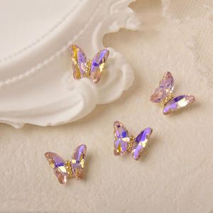 Nail Art Decorations 10Pcs Excellent Butterfly Shaped 3D DIY Ornament Tool Attractive Charms Shiny Visual Effect Supplies