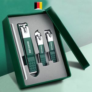 Nagelklippare Tyskland Nail Clipper satte en full uppsättning av högkvalitativa män och kvinnor på speciella naglar Cut Nail Clippers Pedicure Tool Boxes 230619