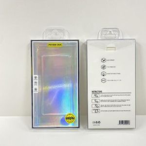 Transparent PVC Blister Retail Package Box For Mobile Phone Case Cover Shell Laser Cardboard Packaging Box For Iphone 4.7 To 6.7 Inch Case