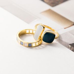 Cluster Rings Summer Fashion Simples High Quality Geometric Color Paint Girl Open Ring Street Po Wearing Gifts Women Jewelry 2023