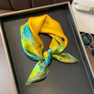 Halsduk Silk Scarf Women Mulberry pannband Spring Square Fashion 2023 Hair Foulard Female Lady Shawl Wraps Hijab Bandana